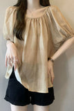 Flowy Puff-Sleeve Blouse