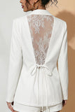 Lace Back Tie-Back Blazer