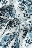 Paisley Print Puff Sleeve Open Front Kimono