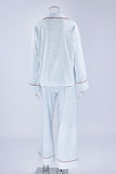 Plaid Long Sleeve Button-Front Pajama Set