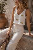 Crochet Floral Pattern Tank Top