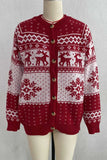 Fair Isle Knit Button-Front Cardigan