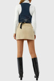 V-Neck Button Front Denim Vest