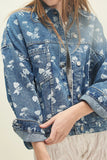 Floral Print Oversized Denim Jacket