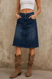 Sleek Denim A-Line Skirt