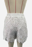 High-Waist Lace Casual Shorts