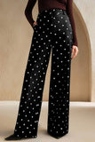 Wide-Leg Polka Dot Pants