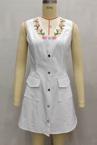 Casual Floral Sleeveless Dress