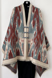 Print Toggle Front Cape Cardigan
