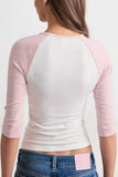 Contrast Raglan Sleeve Fitted Top