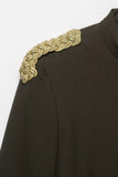 Braided Epaulet Military Crop Jacket