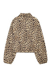 Leopard Print Zip-Up Collared Jacket