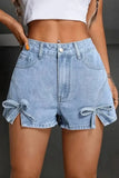 Bow Detail Denim Shorts