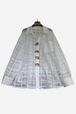 Statement Button-Front Sheer Blouse