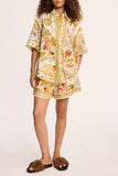 Boho Print Shirt and Shorts Set