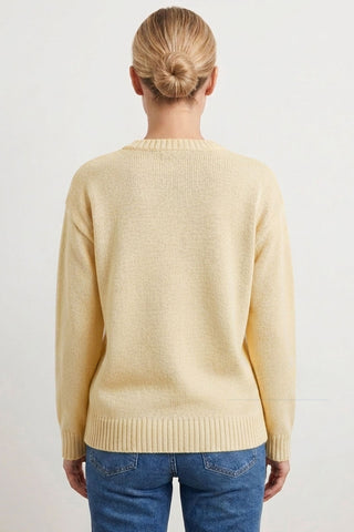 Fish Intarsia Crew Neck Knit Sweater