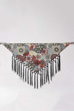Patchwork Fringe Tie Waist Wrap Skirt