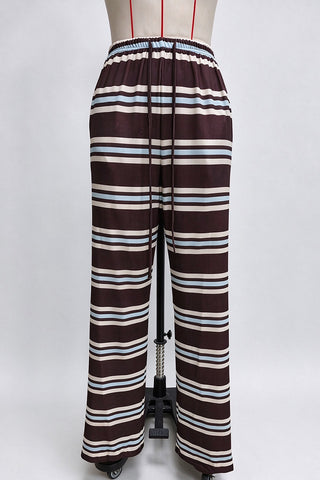 Striped Button Front Two Piece Set