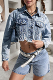 Wash Distressed Denim Jacket
