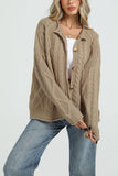 Cable Knit Button-Front Cardigan