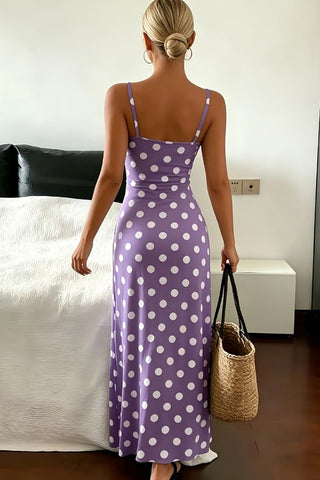 Polka Dot Spaghetti Strap Maxi Dress