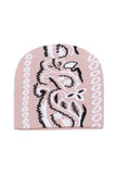 Paisley Print Knit Beanie Hat