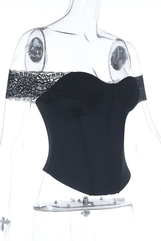Lace Off-Shoulder Sweetheart Corset Top