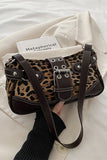 Leopard Print Buckle Strap Shoulder Bag