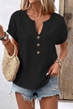 Button-Front Casual T-Shirt