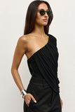 One-Shoulder Draped Tank Top