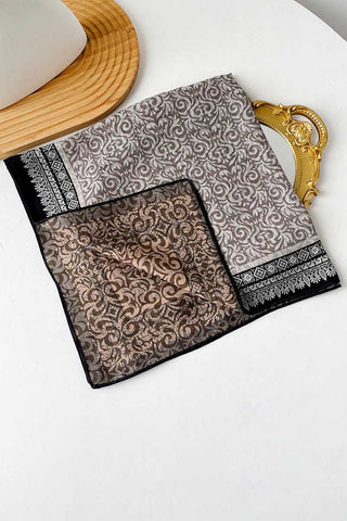 Paisley and Geometric Print Square Scarf