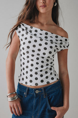 Off-Shoulder Statement T-Shirt