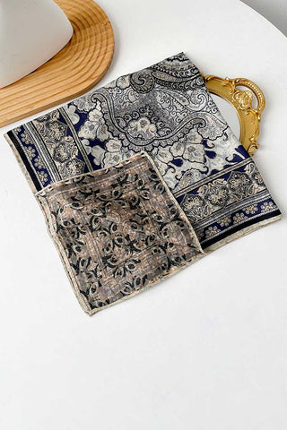 Paisley and Geometric Print Square Scarf