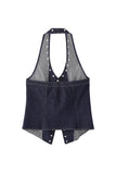 Sleeveless Button Halter Tank Top