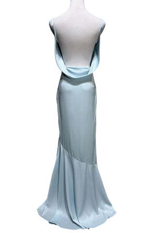 Satin Cowl Neck Mermaid Maxi Dress