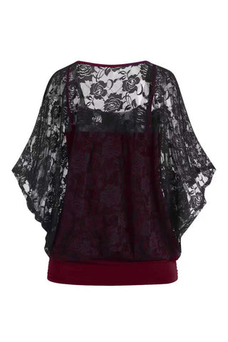 Floral Lace V-Neck Blouse