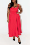 Square-Neck Midi Dress