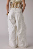 Drawstring Elastic Waist Wide Leg Pants
