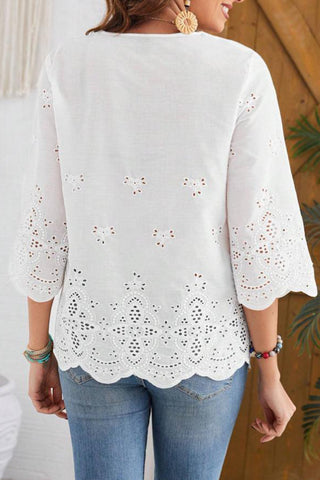 Elegant Eyelet Blouse