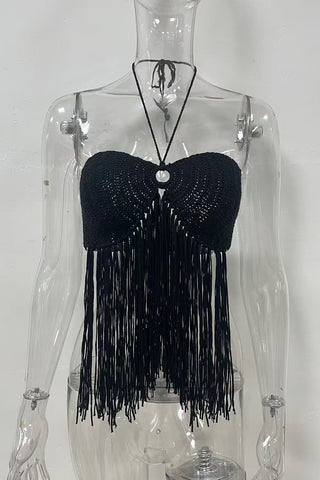 Fringe Detail Knit Top