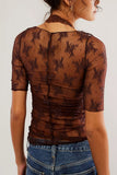 Sheer Floral Lace Fitted Top
