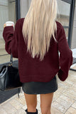 Button Crew Neck Knit Cardigan