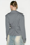 Belted Peplum Collar Coat
