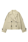 Double-Breasted Notched Lapel Trench Coat