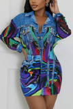 Vibrant Skirt and Jacket Set