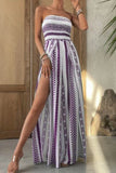 Strapless Printed Wide-Leg Jumpsuit