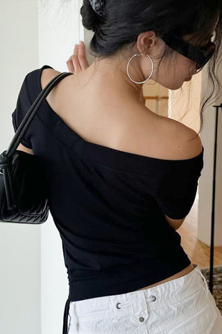 Off-Shoulder Tie-Side Crop Top