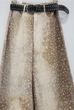 Animal Print Wide Leg Straight Jeans