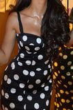 Polka Dot Bodycon Midi Dress