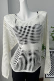 Long-Sleeve Crochet Knit Top